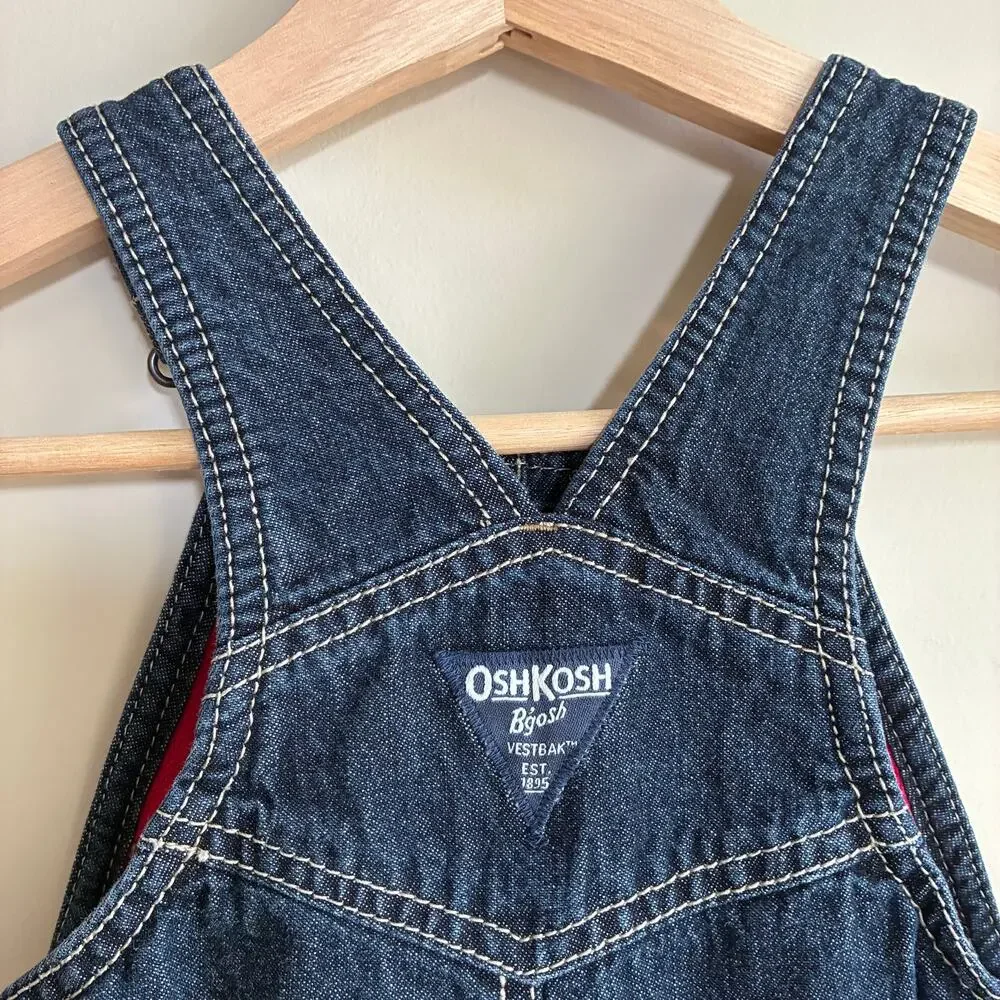 Oshkosh B'Gosh kids size 12 months denim overalls cotton jumpsuit trousers
